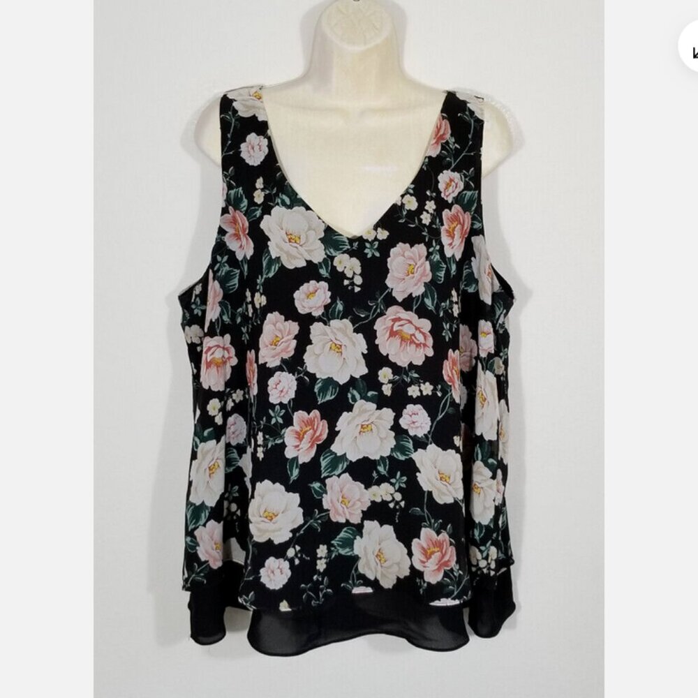 Torrid Size 1 Georgette Double Layer Swing Tank T… - image 1